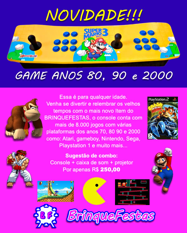 NOVIDADE - Game anos 70, 80, 90 e 2000.